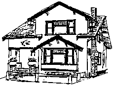sketch of the Collins House in downtown San Jose.