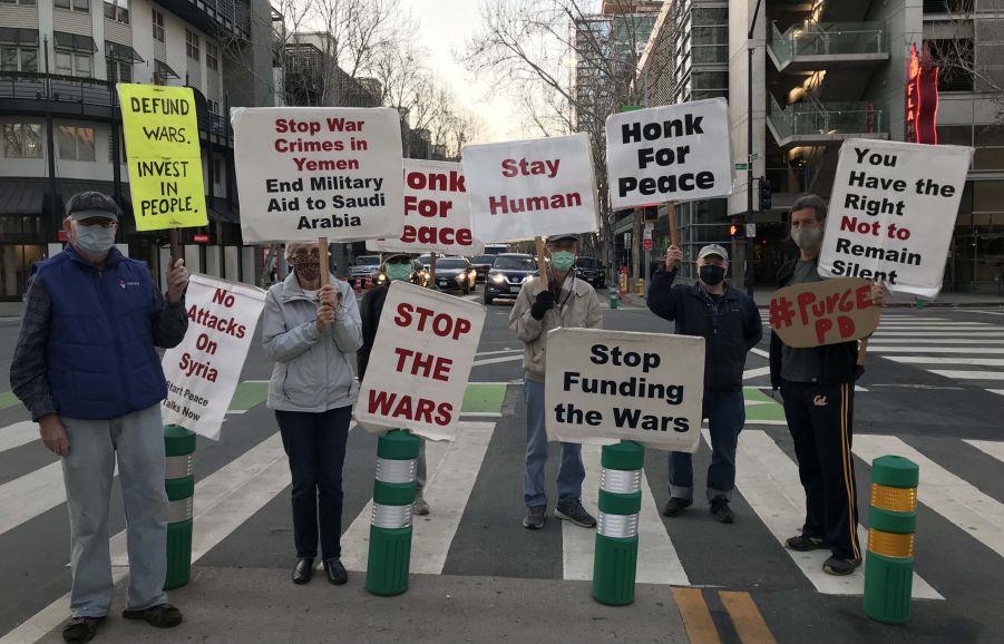 Anti-war signs